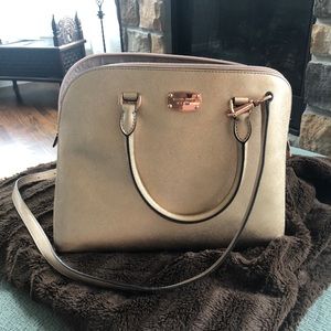 Michael Kors Cindy Dome Rose Gold Leather Satchel